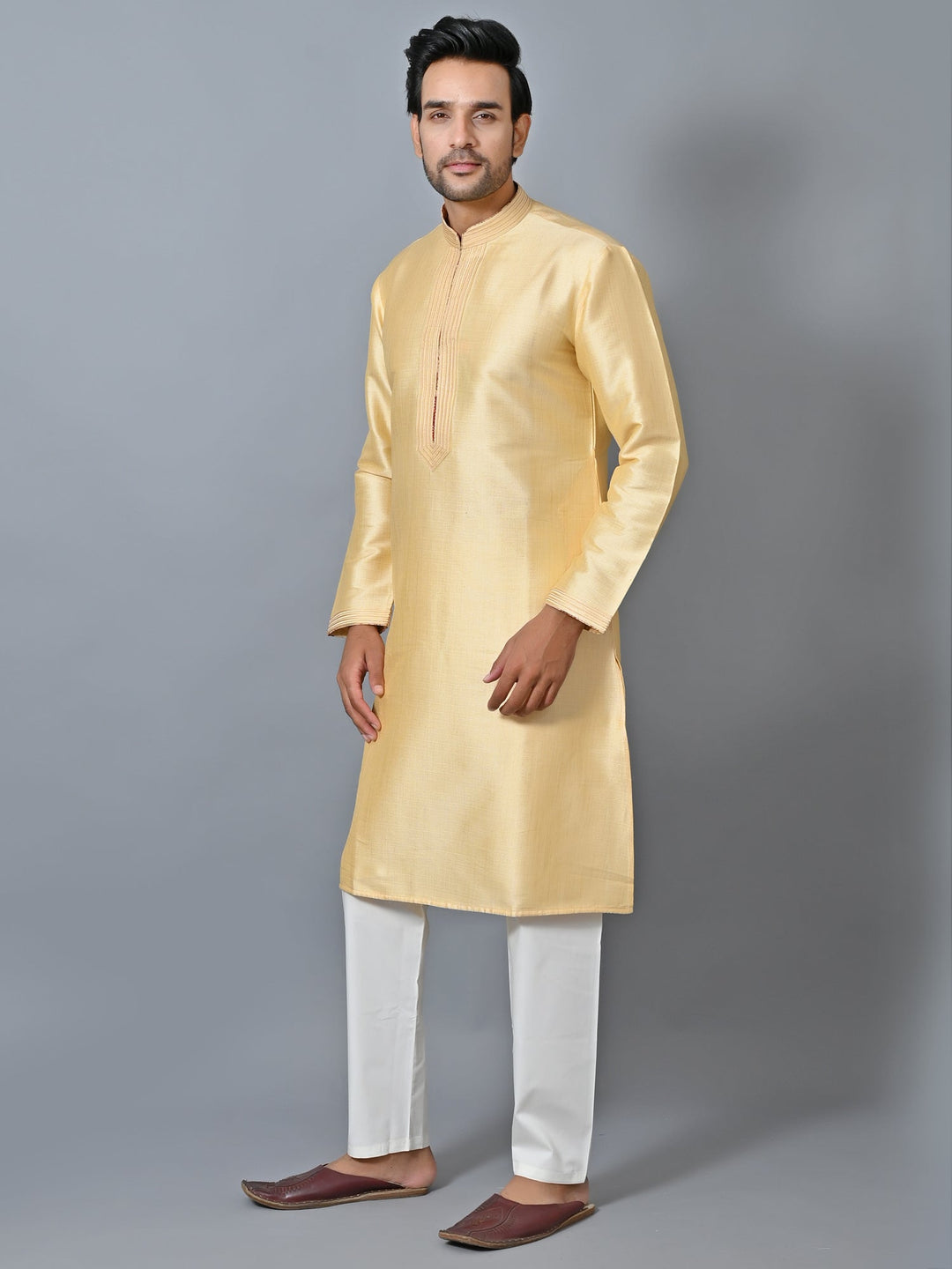 Solid Yellow Kurta Set