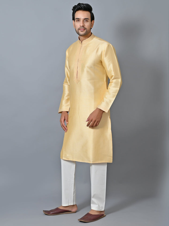 Solid Yellow Kurta Set