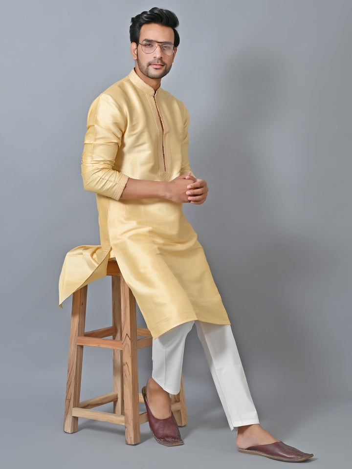 Solid Yellow Kurta Set