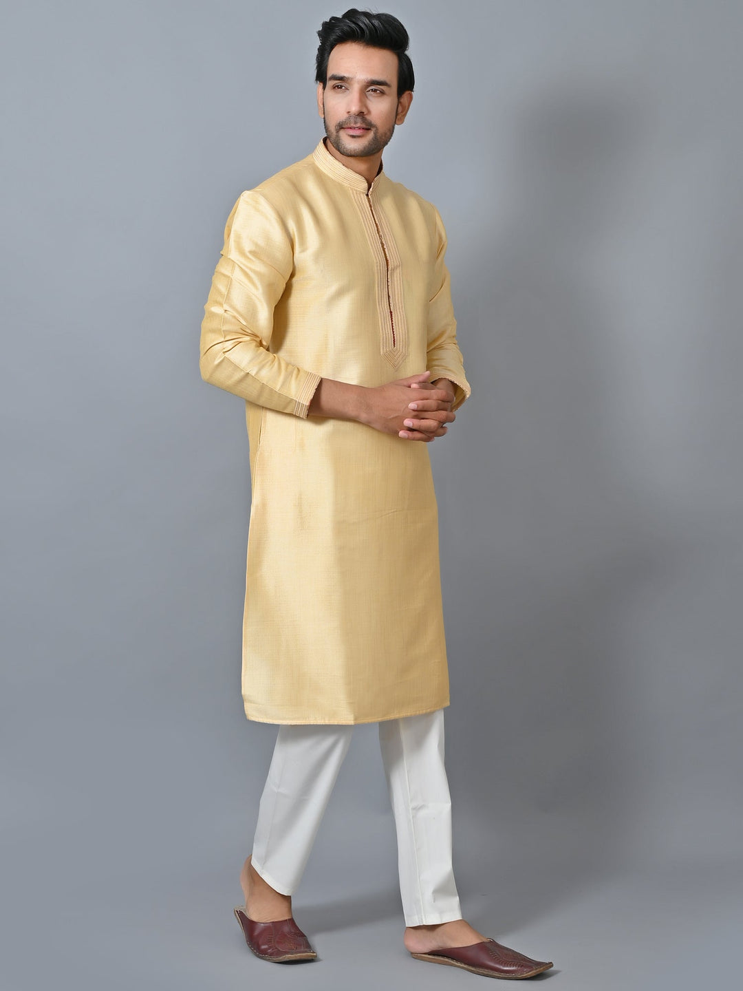 Solid Yellow Kurta Set