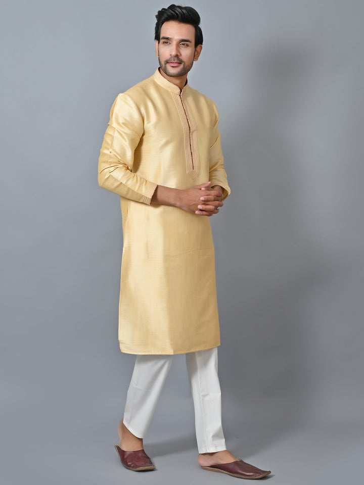 Solid Yellow Kurta Set