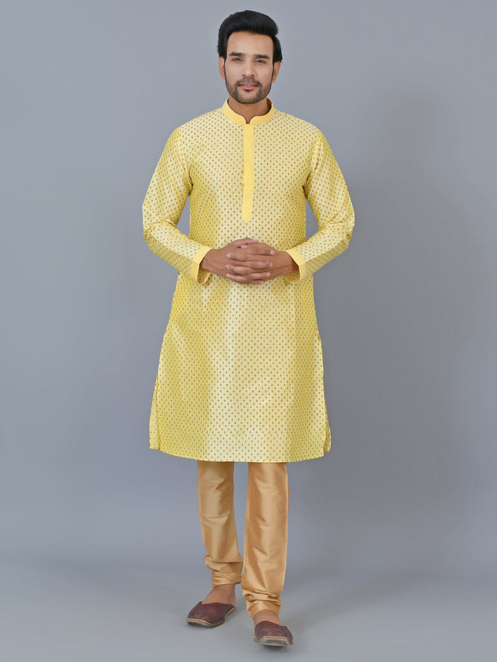 Abstract Yellow Kurta Set