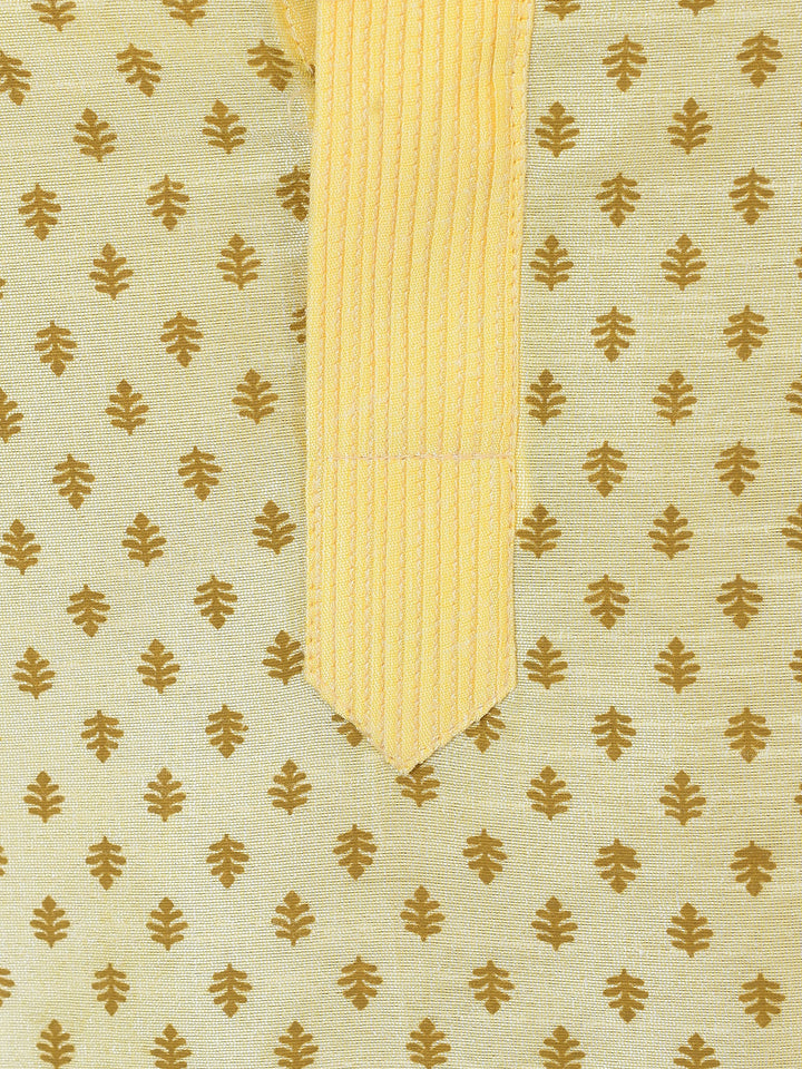 Abstract Yellow Kurta Set