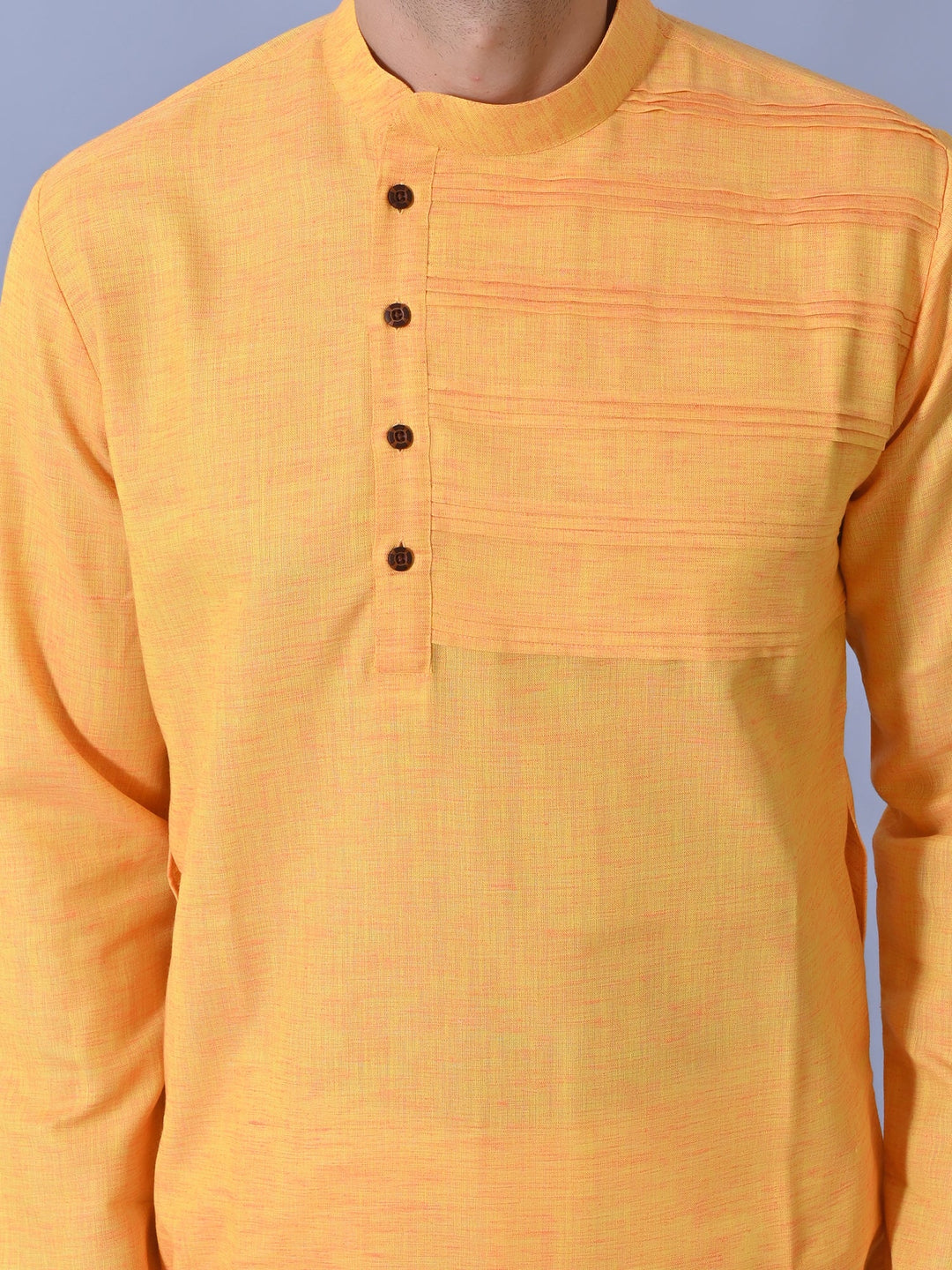 Textured Orange Kurta Set