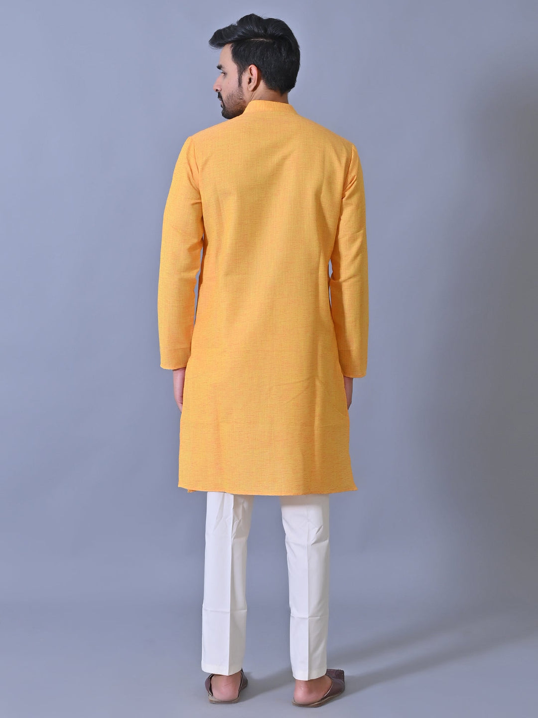 Textured Orange Kurta Set