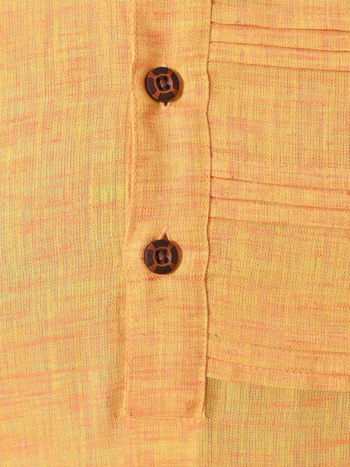 Textured Orange Kurta Set