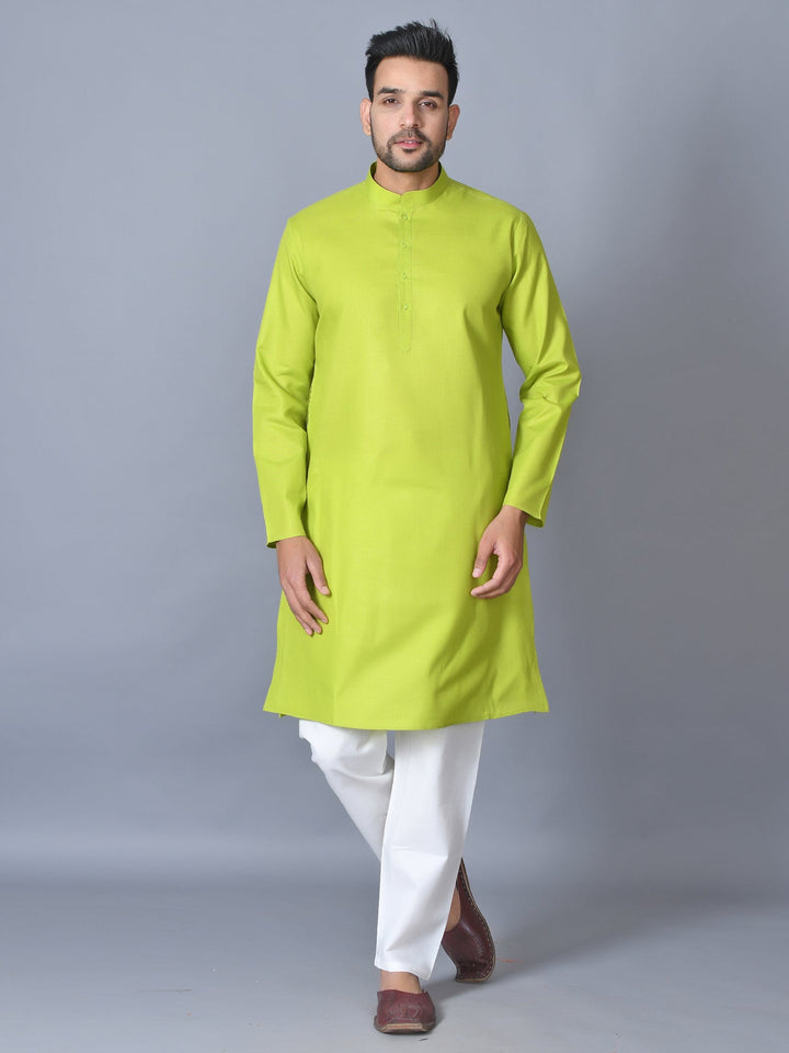 Textured Fluorescent Green Kurta Set
