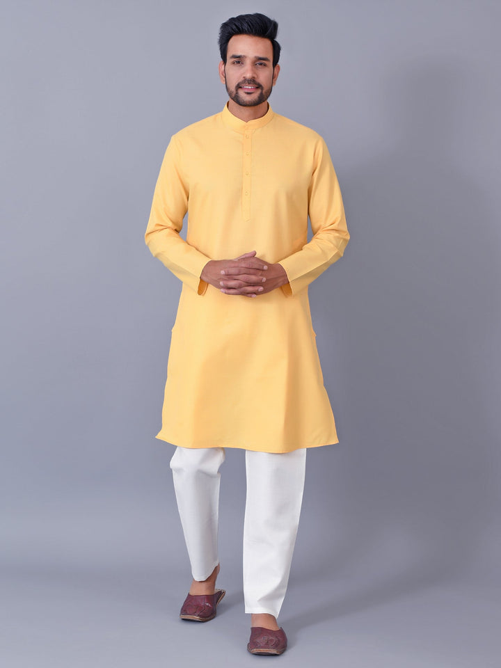 Textured Mustard Kurta Set