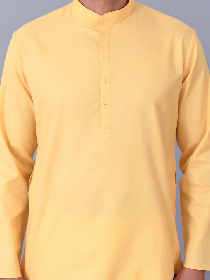 Textured Mustard Kurta Set