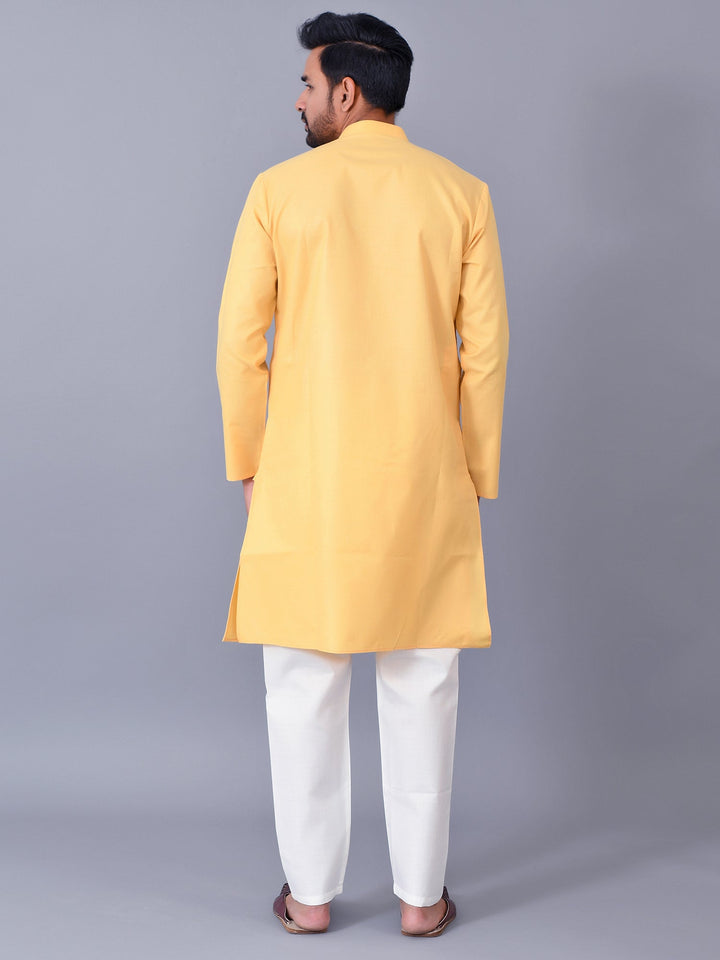Textured Mustard Kurta Set