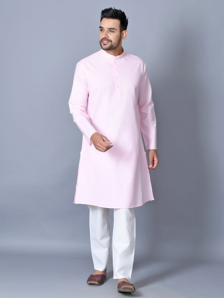 Textured Pink Kurta Set