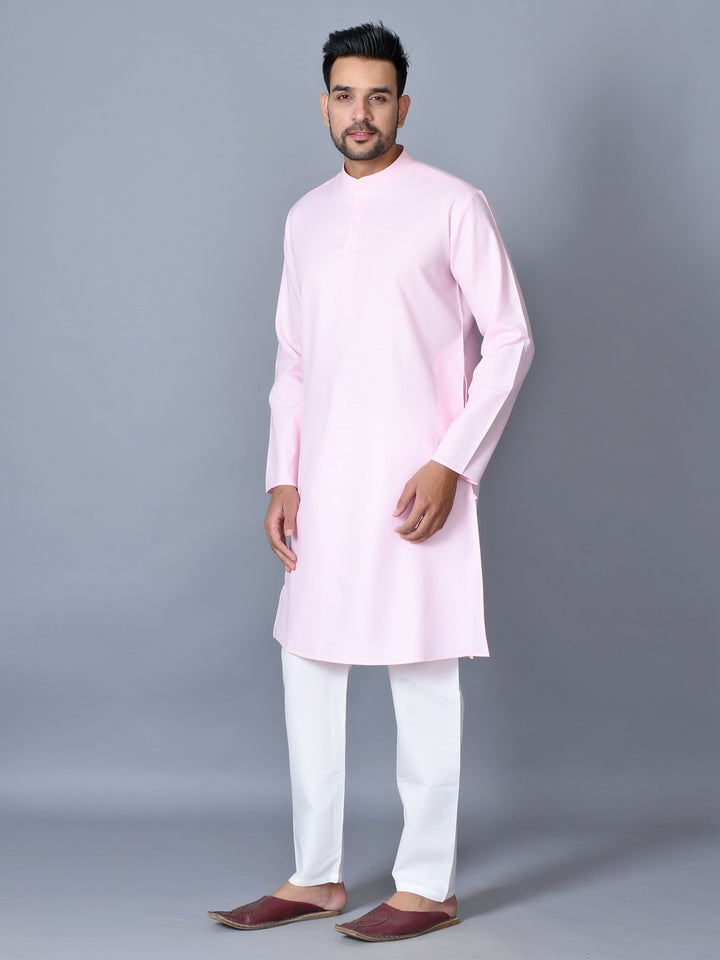 Textured Pink Kurta Set
