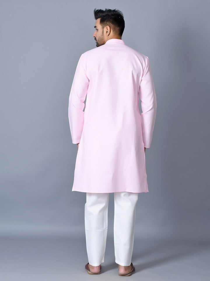 Textured Pink Kurta Set