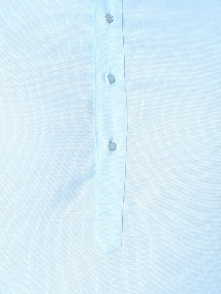 Textured Turquoise Blue Kurta Set