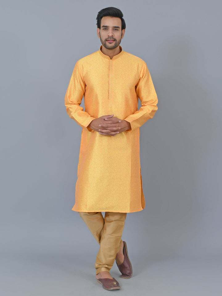 Textured Mustard Kurta Set