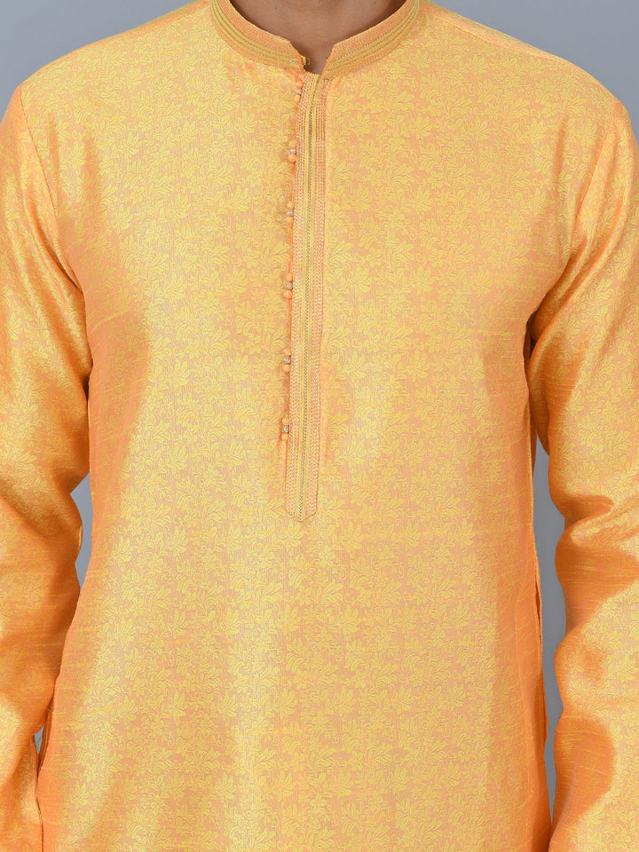 Textured Mustard Kurta Set
