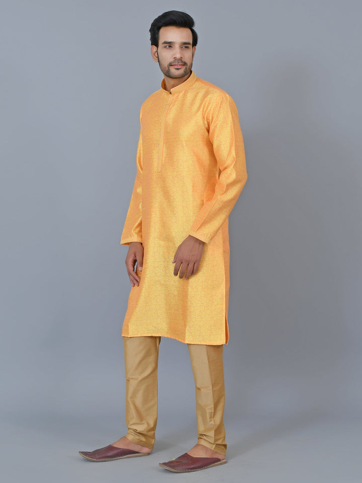 Textured Mustard Kurta Set