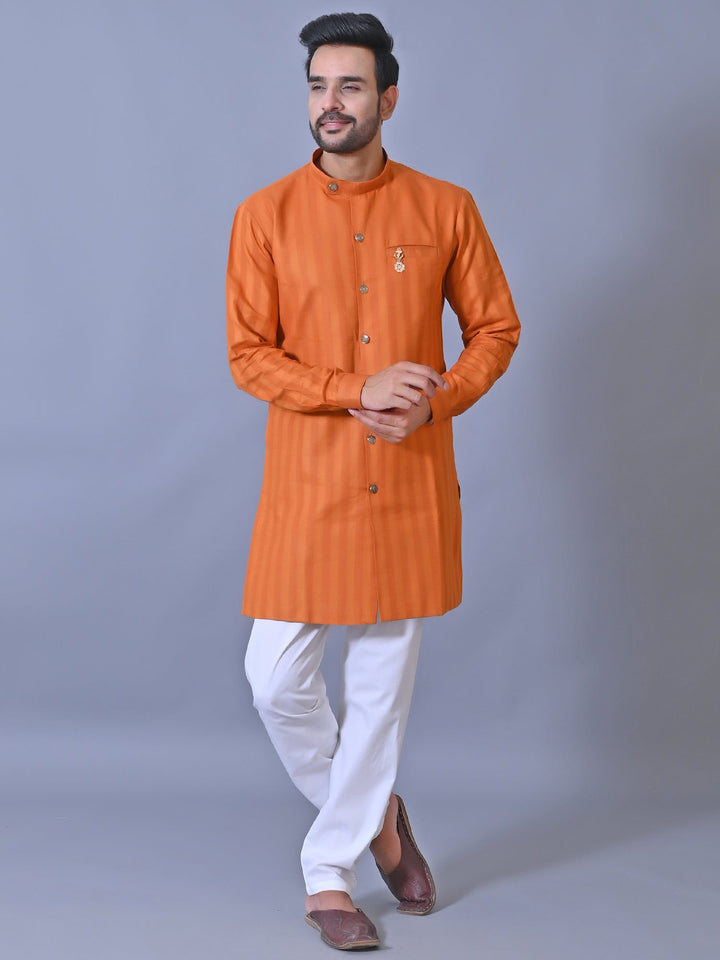 Striped Rust Kurta Set