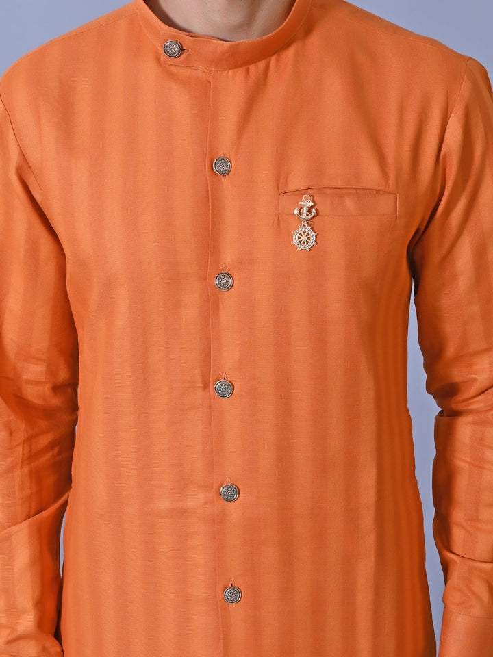 Striped Rust Kurta Set