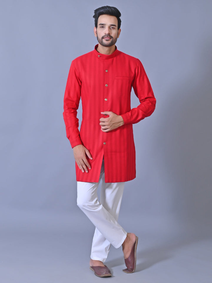 Striped Maroon Kurta Set