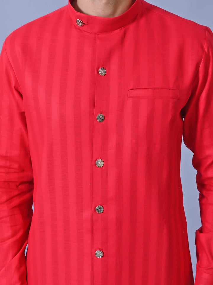 Striped Maroon Kurta Set