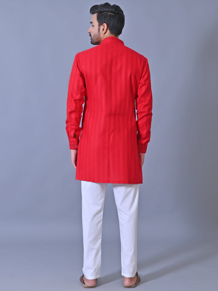 Striped Maroon Kurta Set