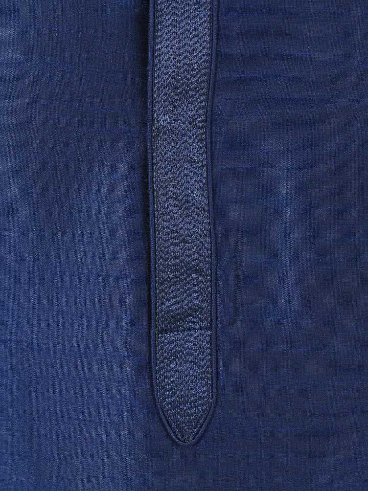 Textured Navy Blue Kurta Set