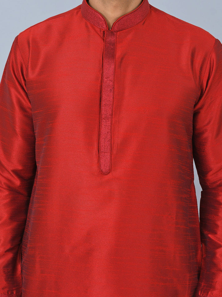 Textured Maroon Kurta Set