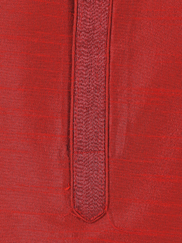 Textured Maroon Kurta Set