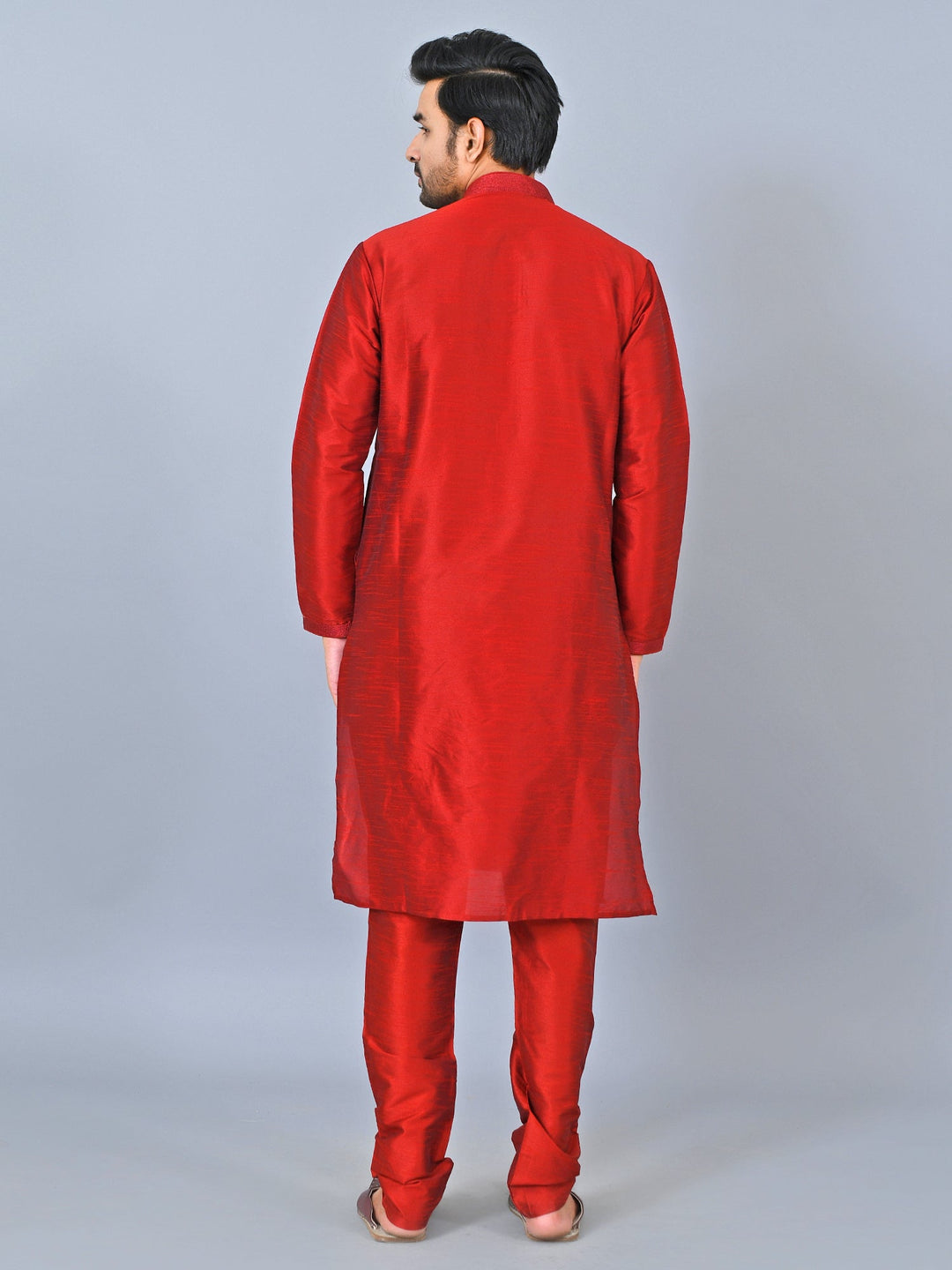 Textured Maroon Kurta Set