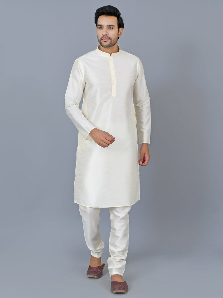 Textured Cream Kurta Set