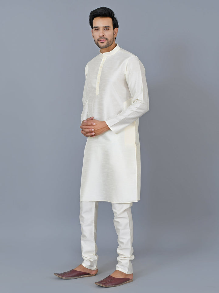 Textured Cream Kurta Set