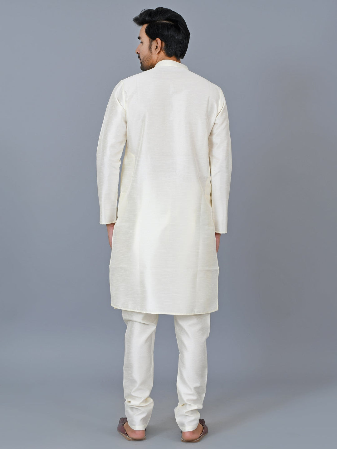 Textured Cream Kurta Set
