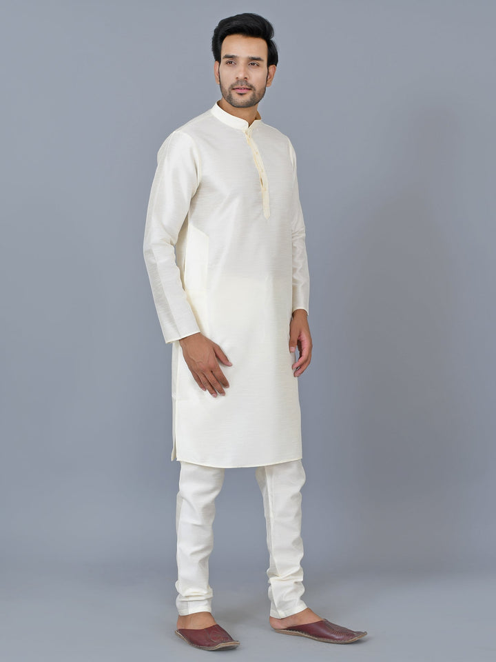 Textured Cream Kurta Set