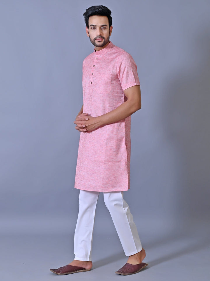 Textured Pink Kurta Top