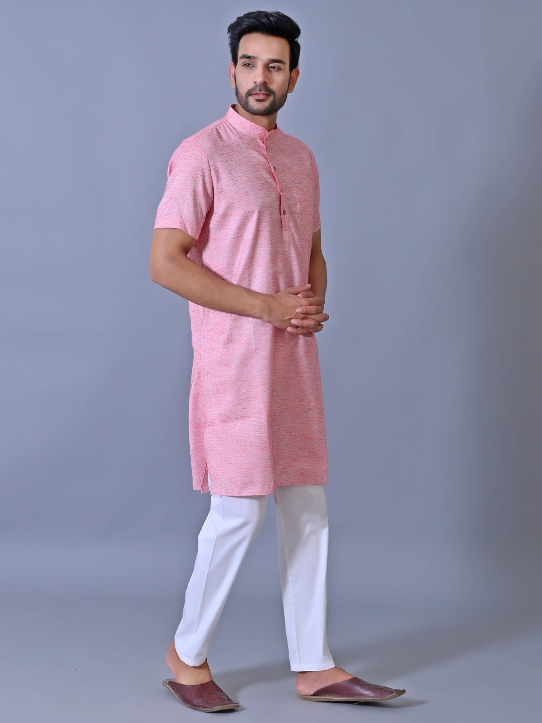 Textured Pink Kurta Top