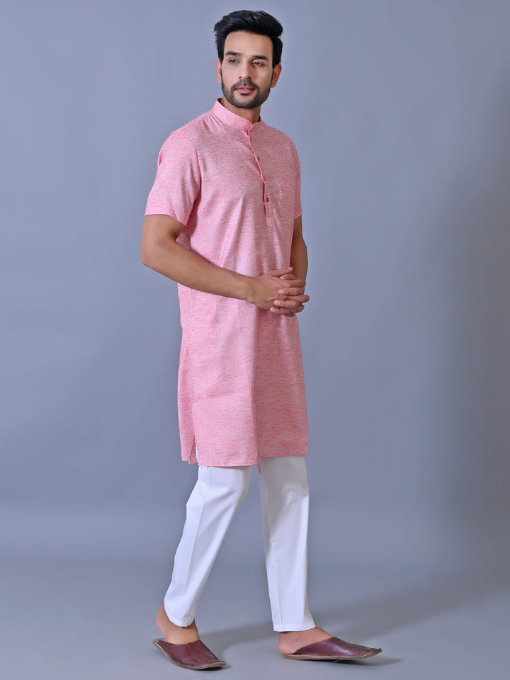 Textured Pink Kurta Top