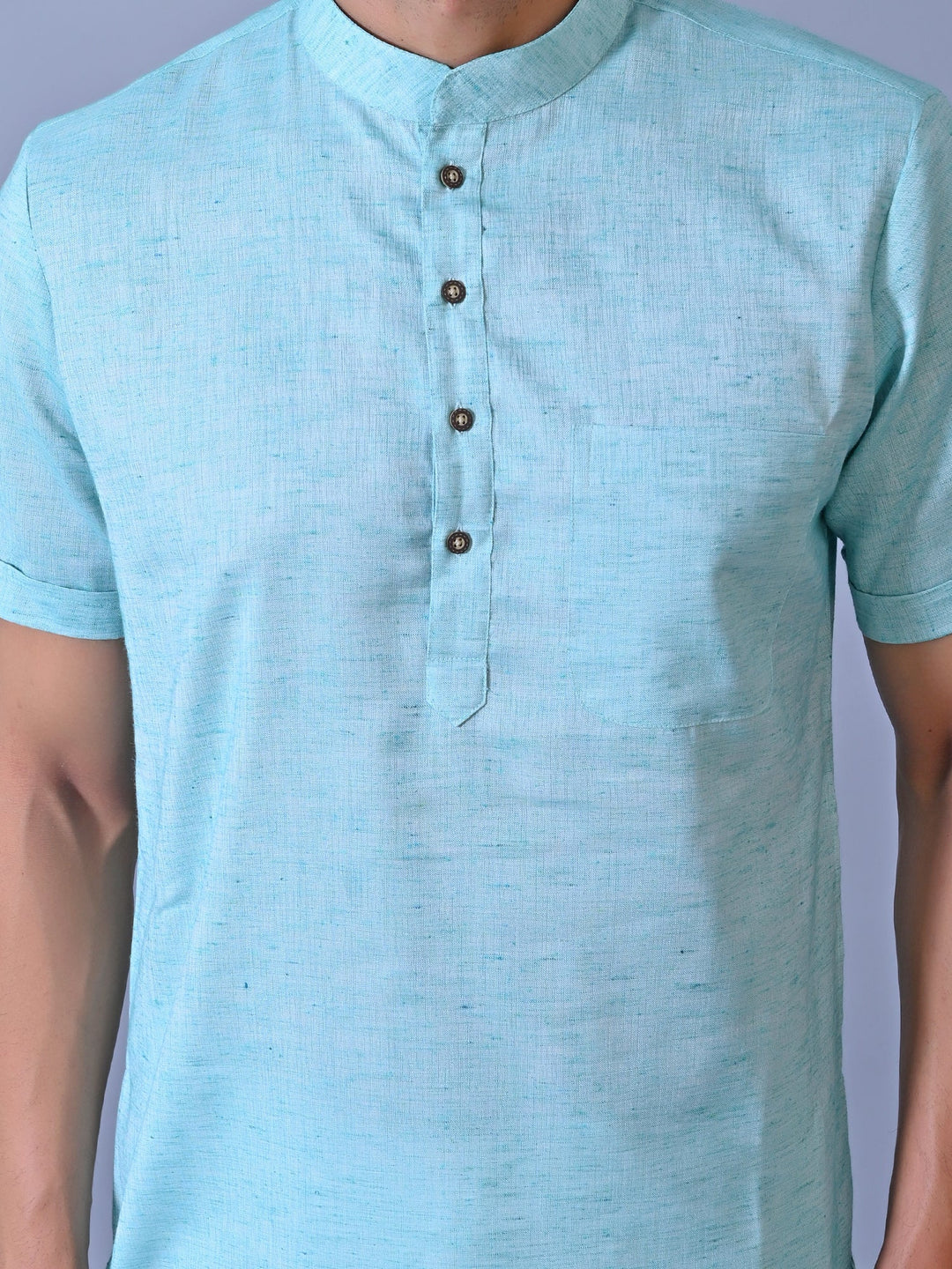 Textured Turquoise Blue Kurta Top