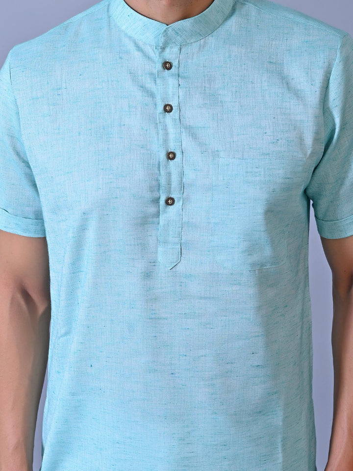 Textured Turquoise Blue Kurta Top