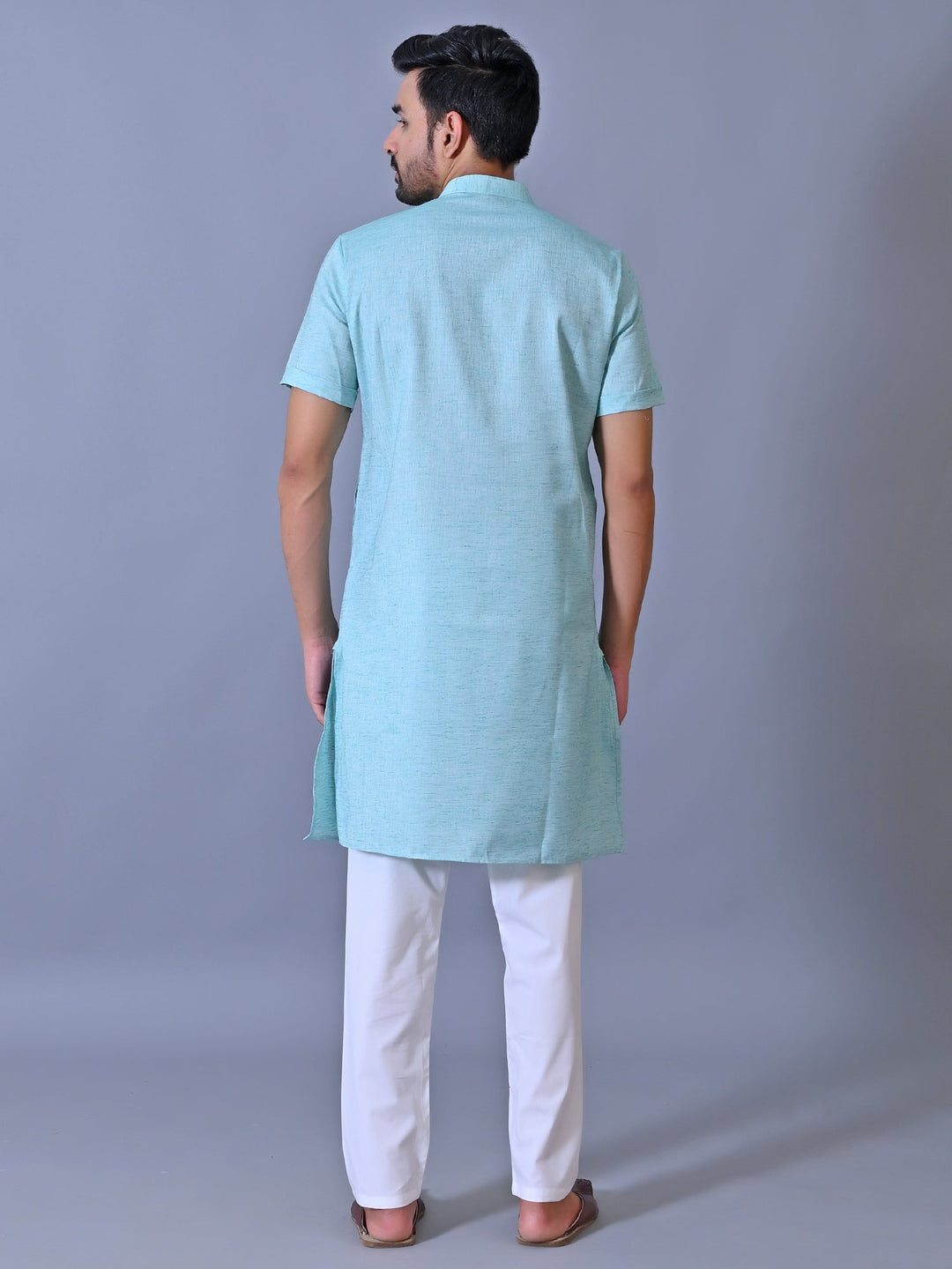 Textured Turquoise Blue Kurta Top