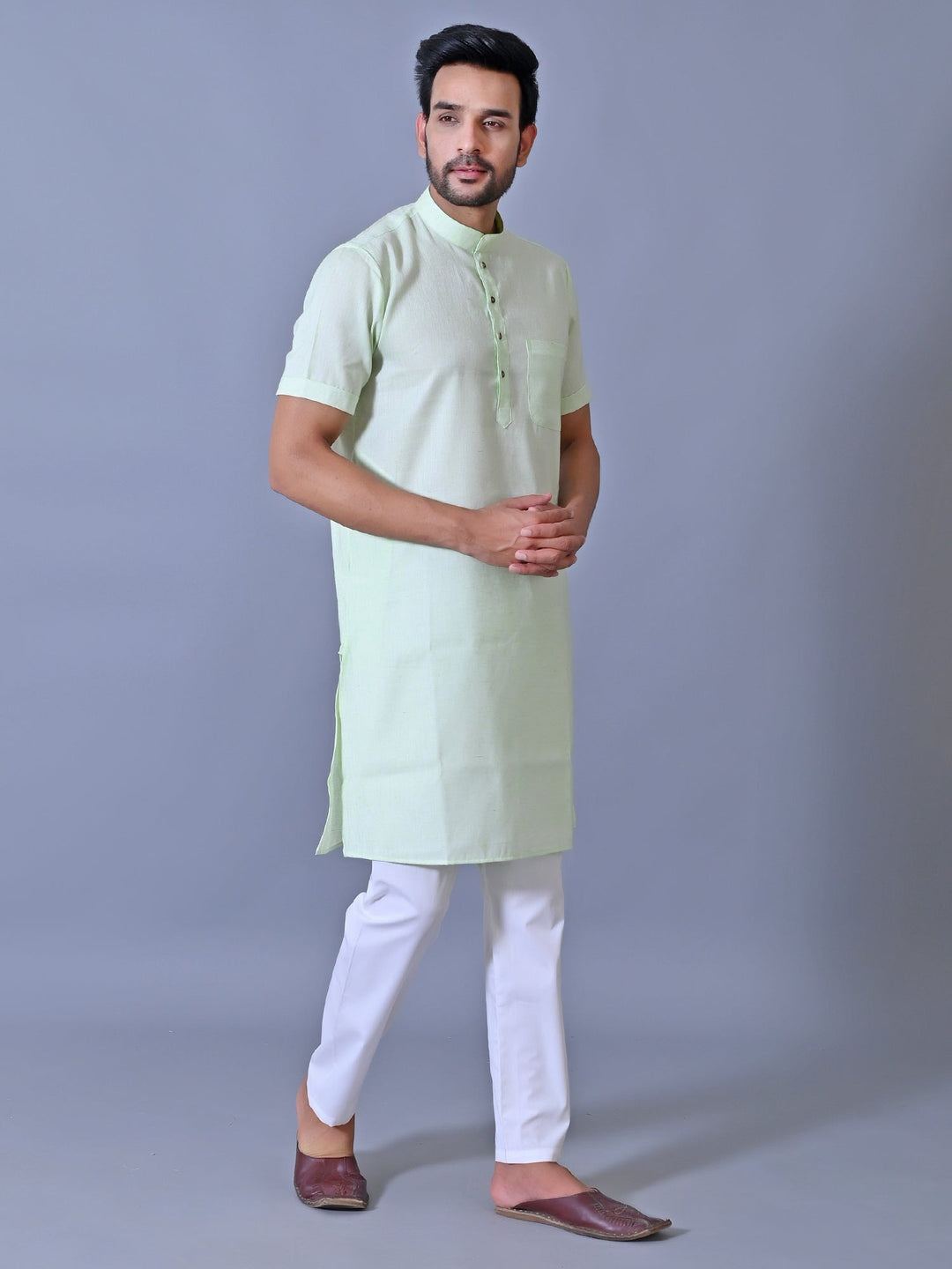Textured Lime Green Kurta Top