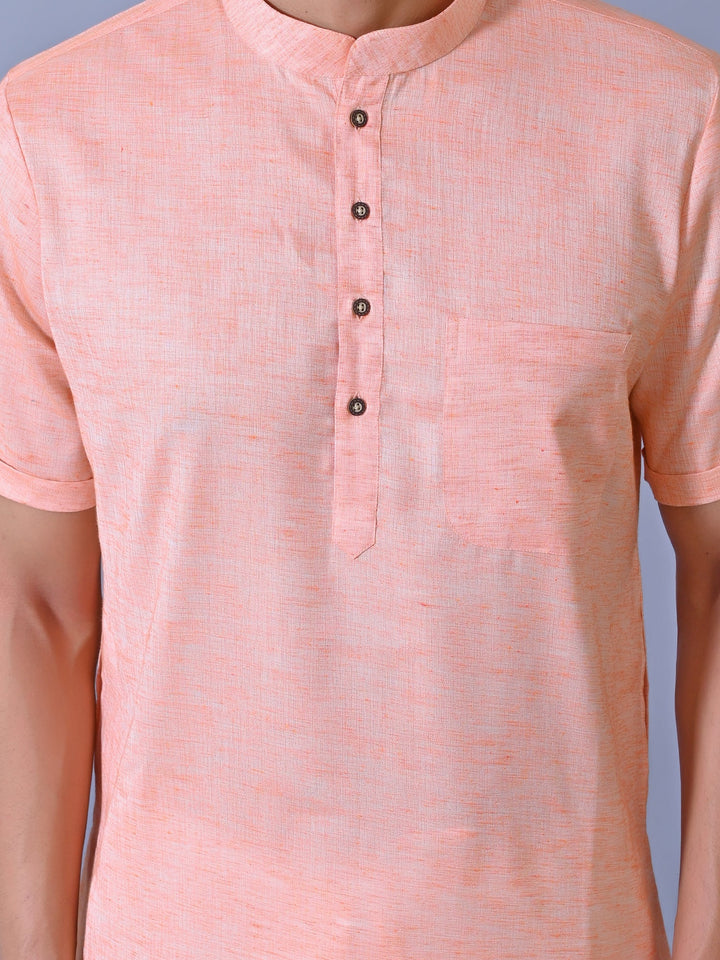 Textured Orange Kurta Top