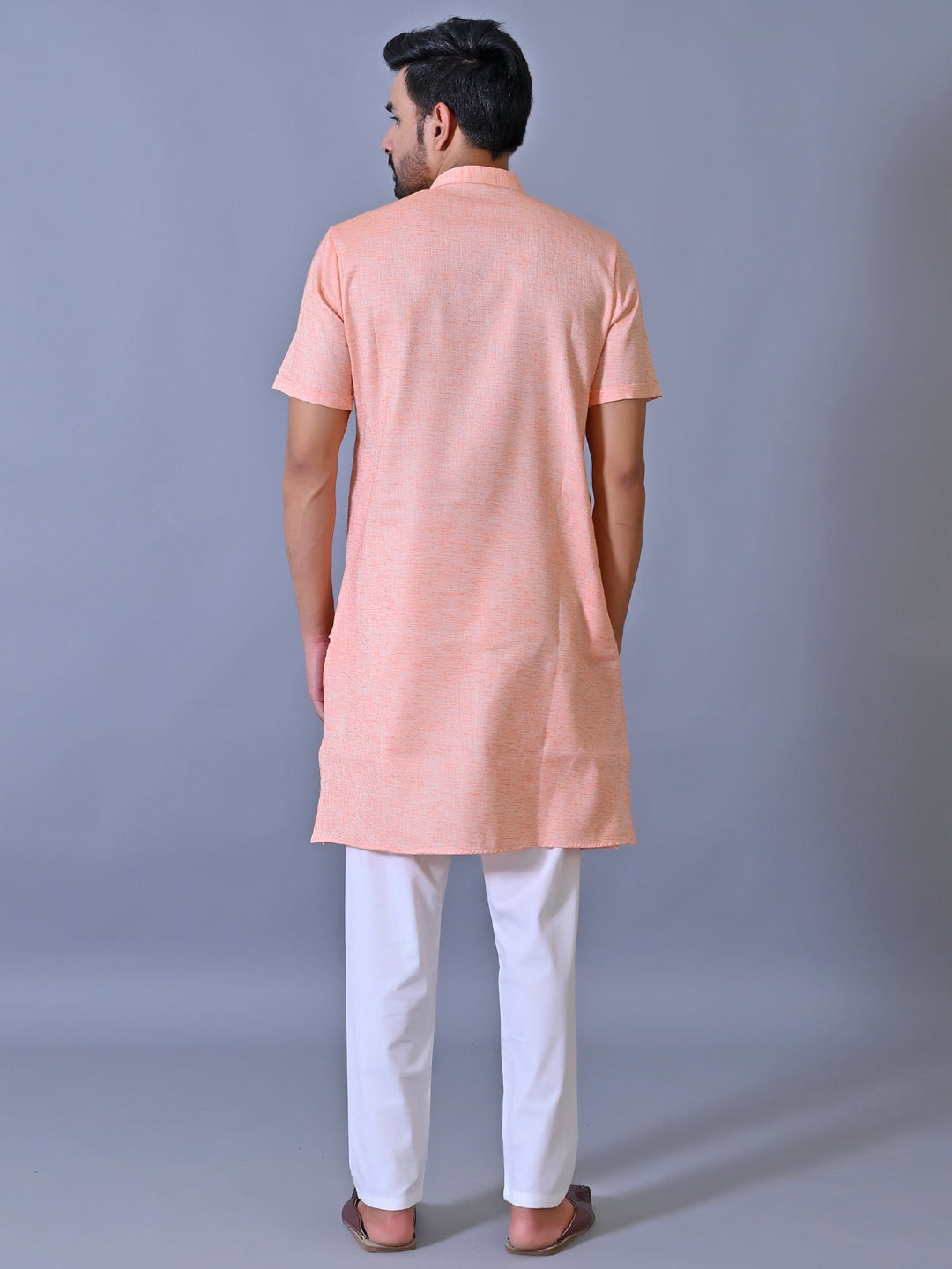 Textured Orange Kurta Top
