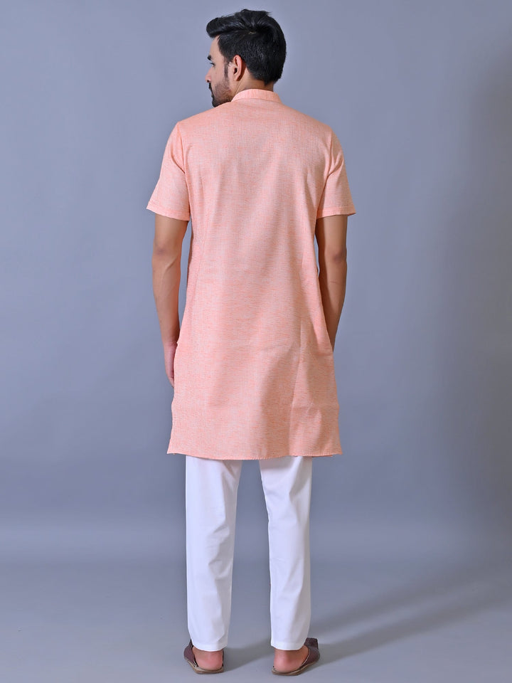 Textured Orange Kurta Top