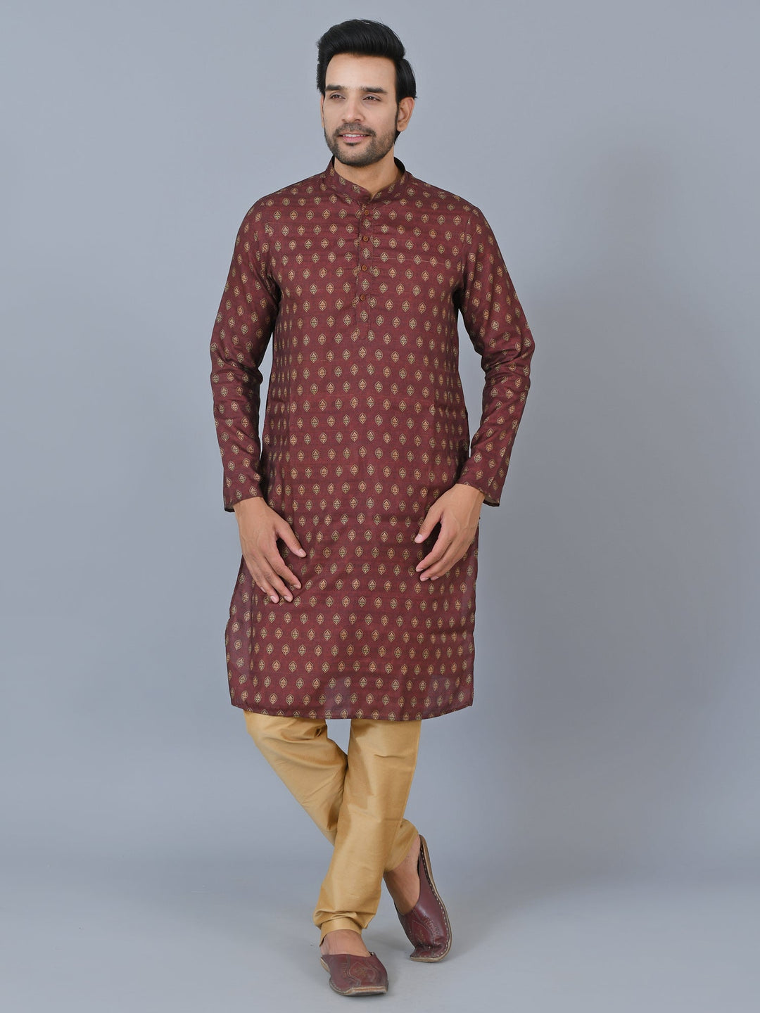 Floral Burgundy Kurta Set