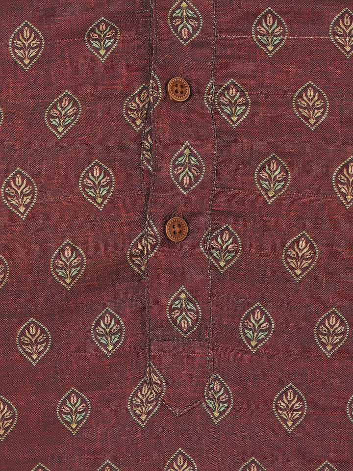 Floral Burgundy Kurta Set