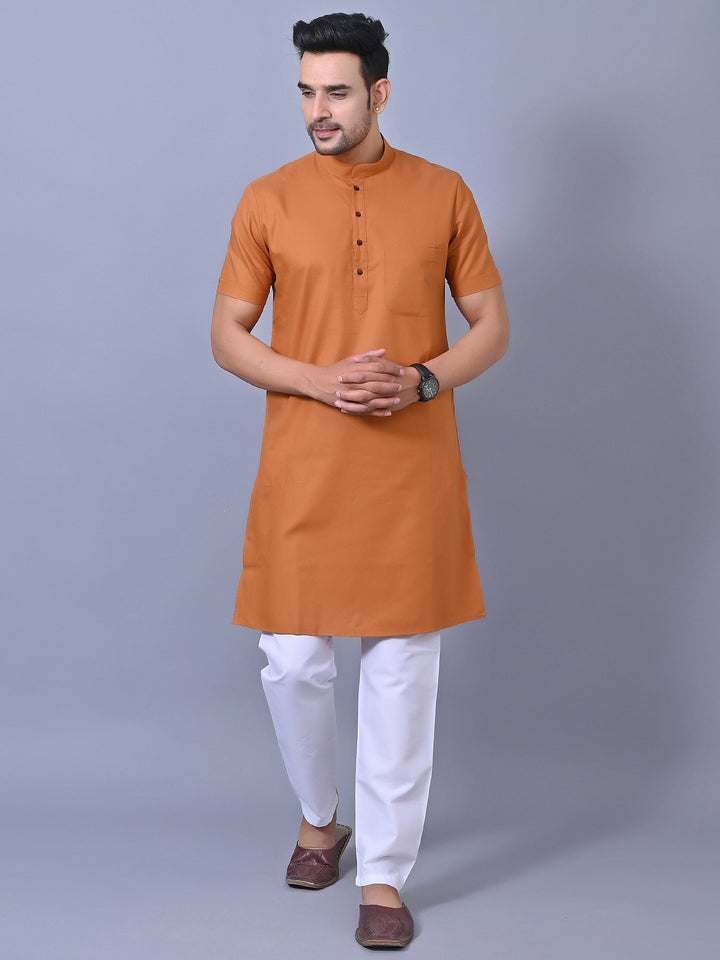 Solid Camel Brown Kurta Top