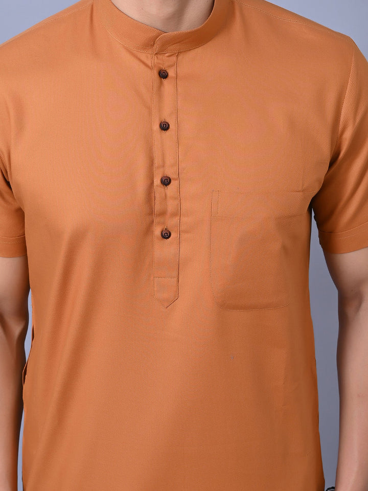 Solid Camel Brown Kurta Top