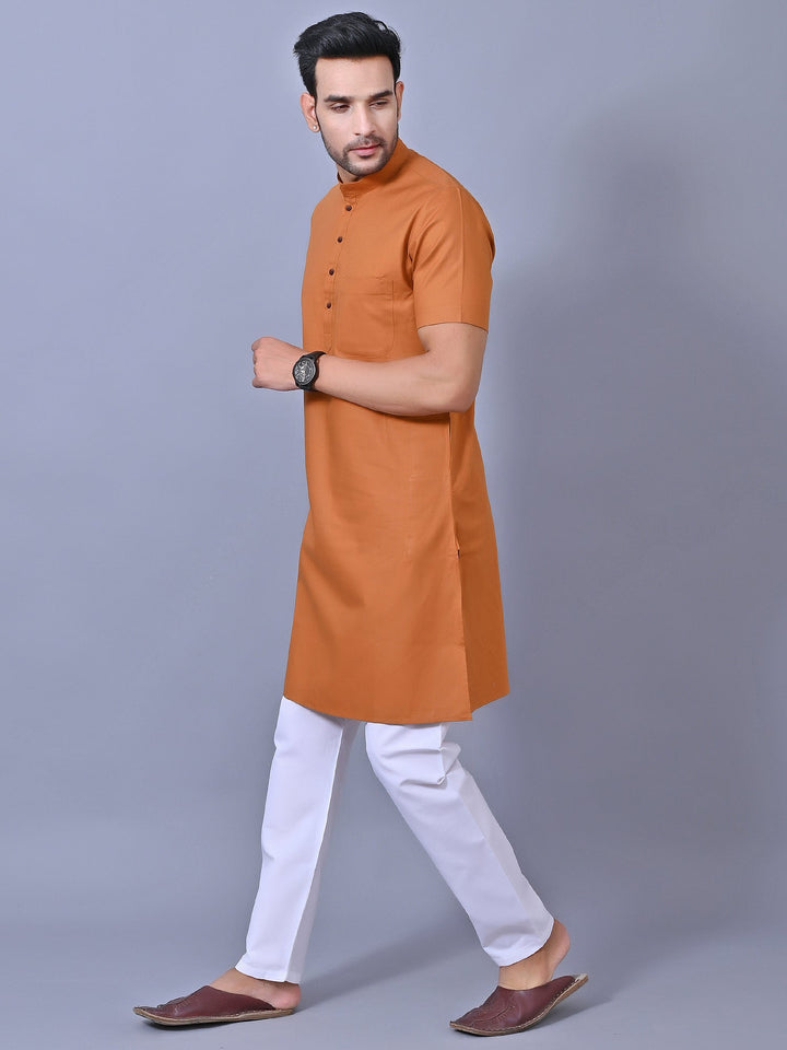 Solid Camel Brown Kurta Top