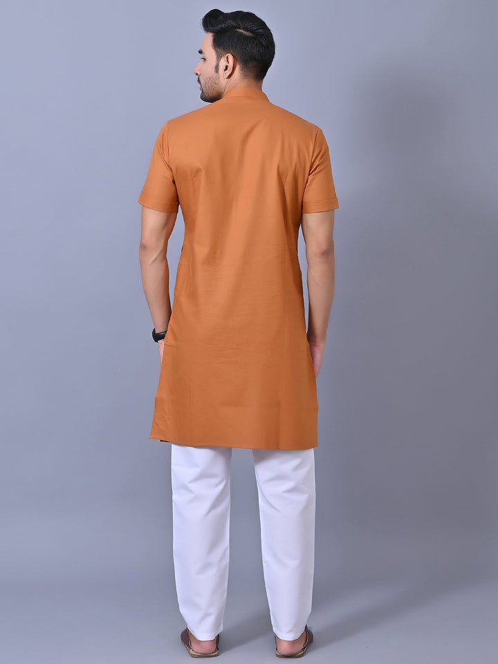 Solid Camel Brown Kurta Top